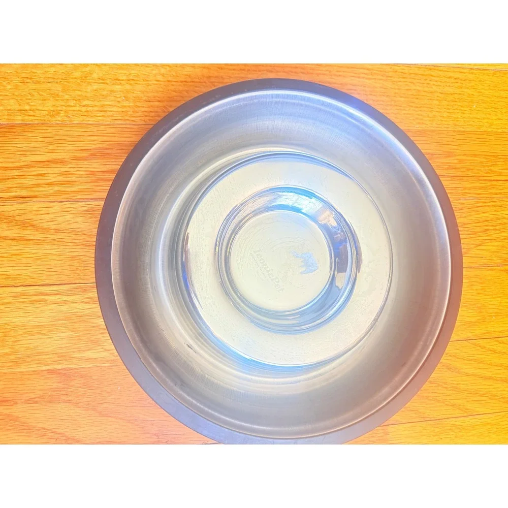 Iconic‎ Pet Stainless Steel Slow Feeder Dog Bowl 12oz Small Anti Gulp Non Skid